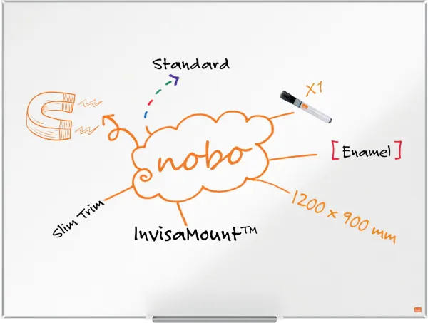 Nobo Impression Pro emaljeret whiteboard 120x90cm hvid